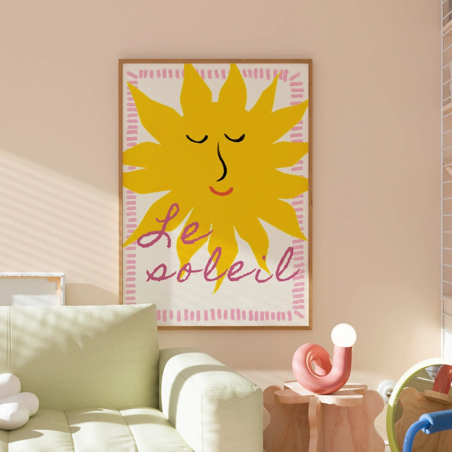 Le Soleil Wall Art - Preppy Sunshine Poster