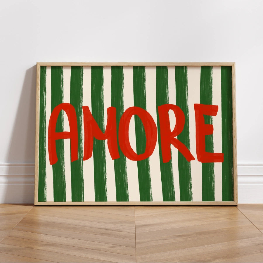 Amore Wall Art Print – Bold Italian Word Poster