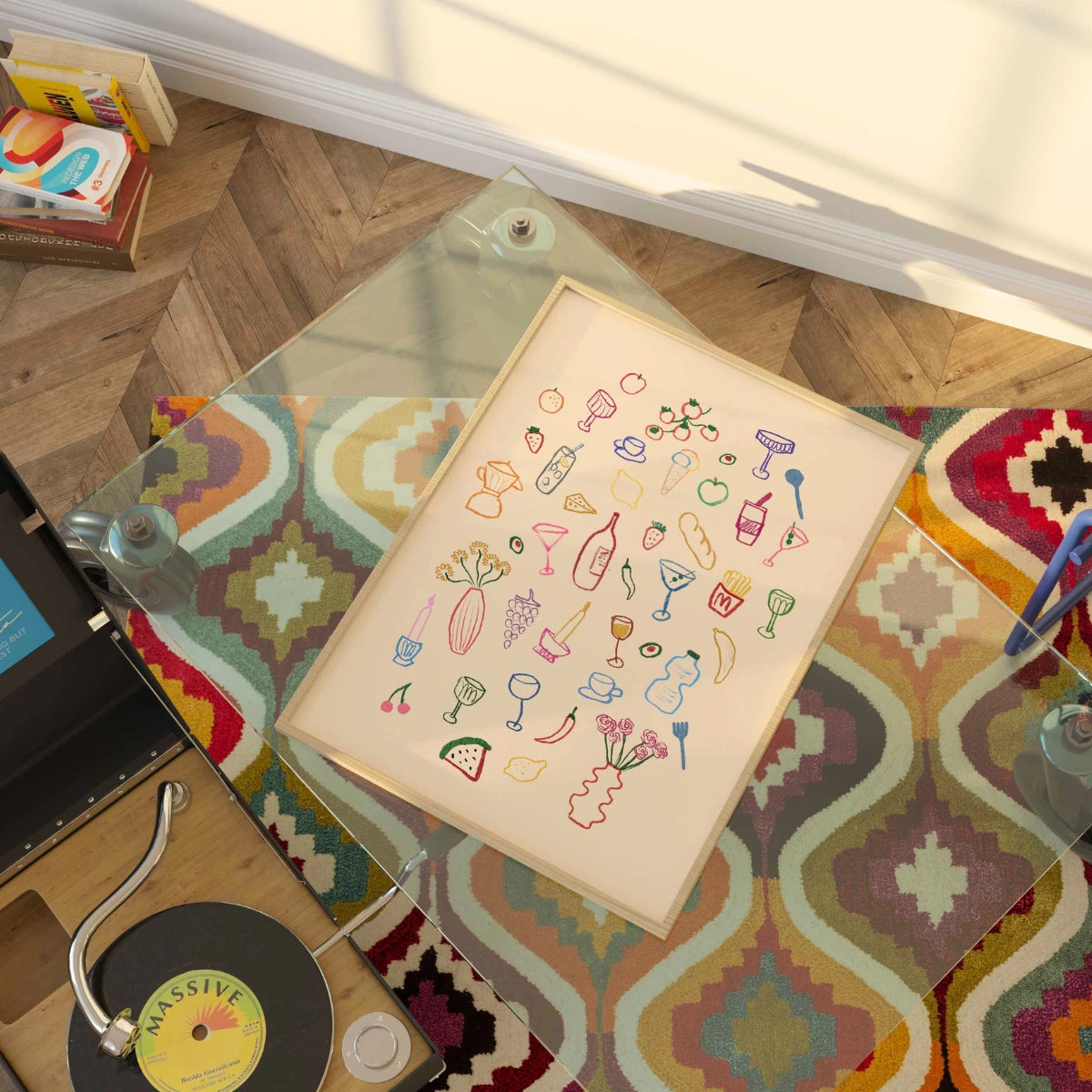 Colorful Food Wall Art – Playful Kitchen Poster