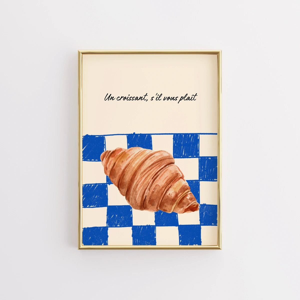 Croissant Kitchen Wall Art – French Bakery Print