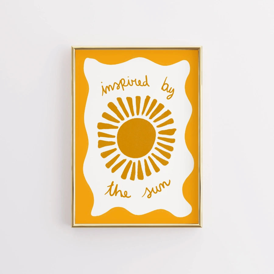 Inspired by the Sun Wall Art - Retro Summer Sunshine Print