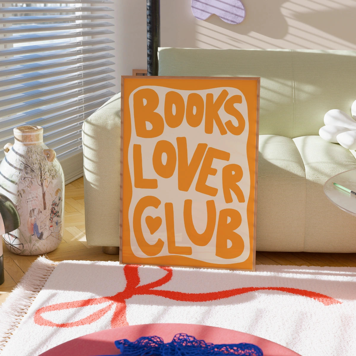 Books Lover Club Print – Bold Typography Book Art
