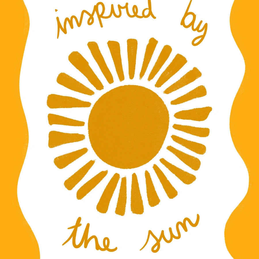 Inspired by the Sun Wall Art - Retro Summer Sunshine Print
