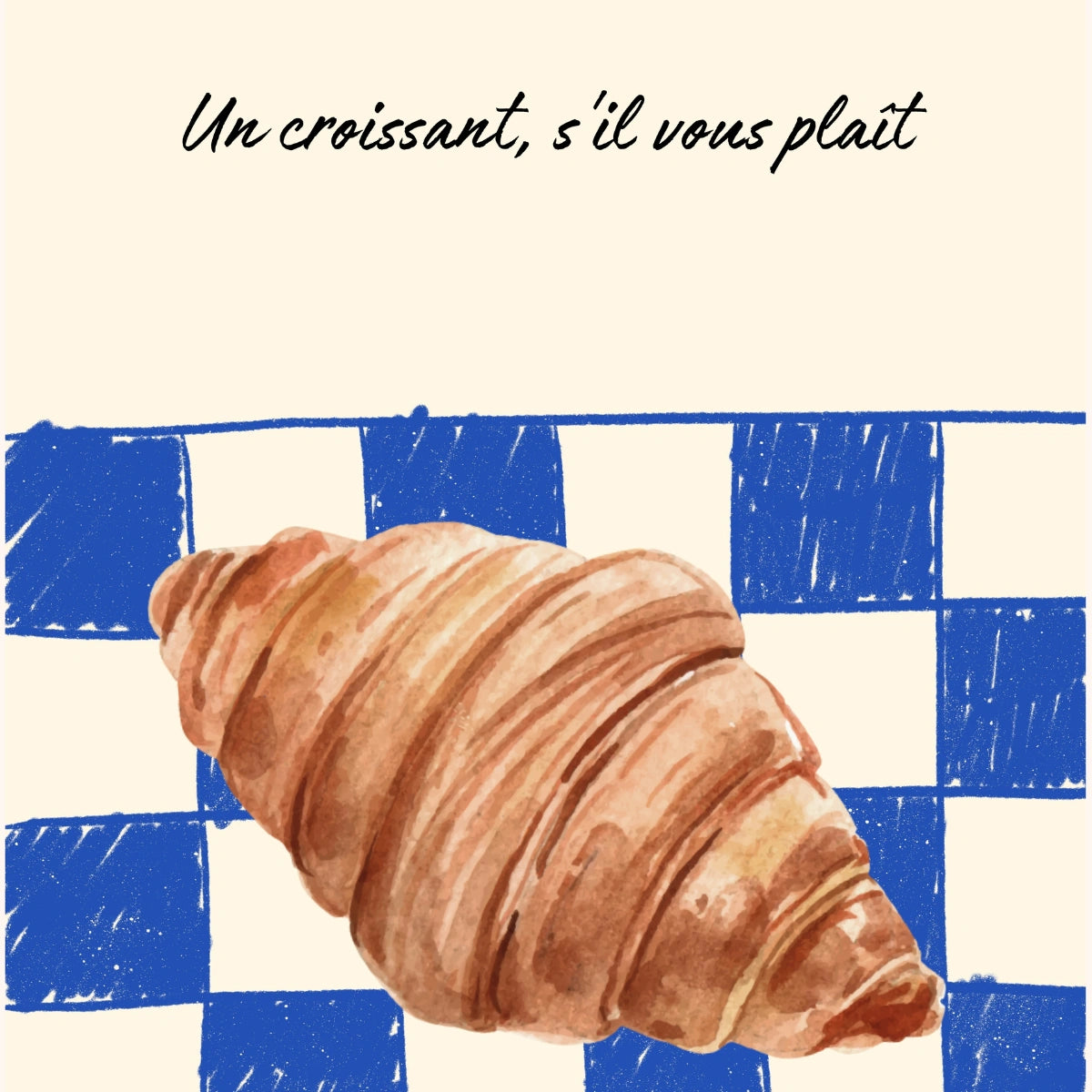 Croissant Kitchen Wall Art – French Bakery Print