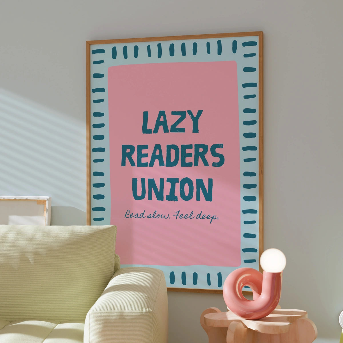 Kunstdruck der Lazy Readers Union – Lustige Wanddeko für Bücherwürmer