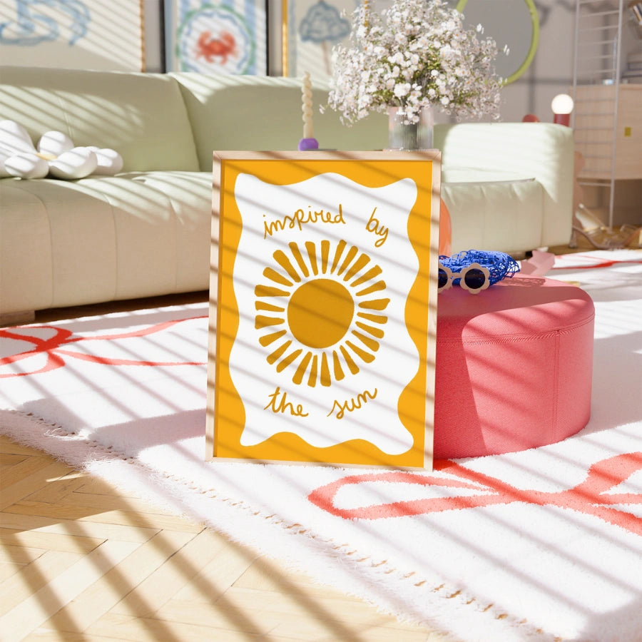Inspired by the Sun Wall Art - Retro Summer Sunshine Print