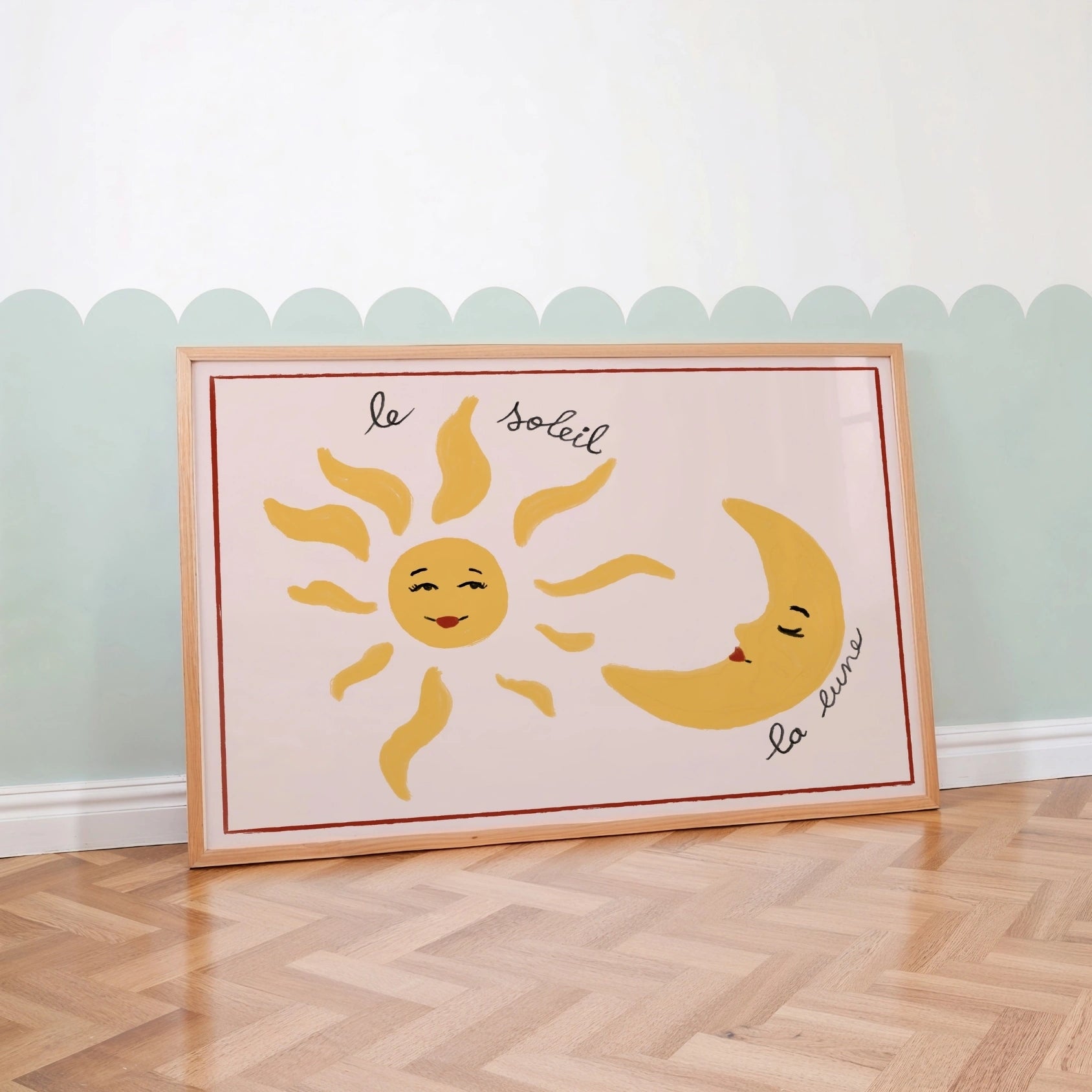 French Sun and Moon Wall Art