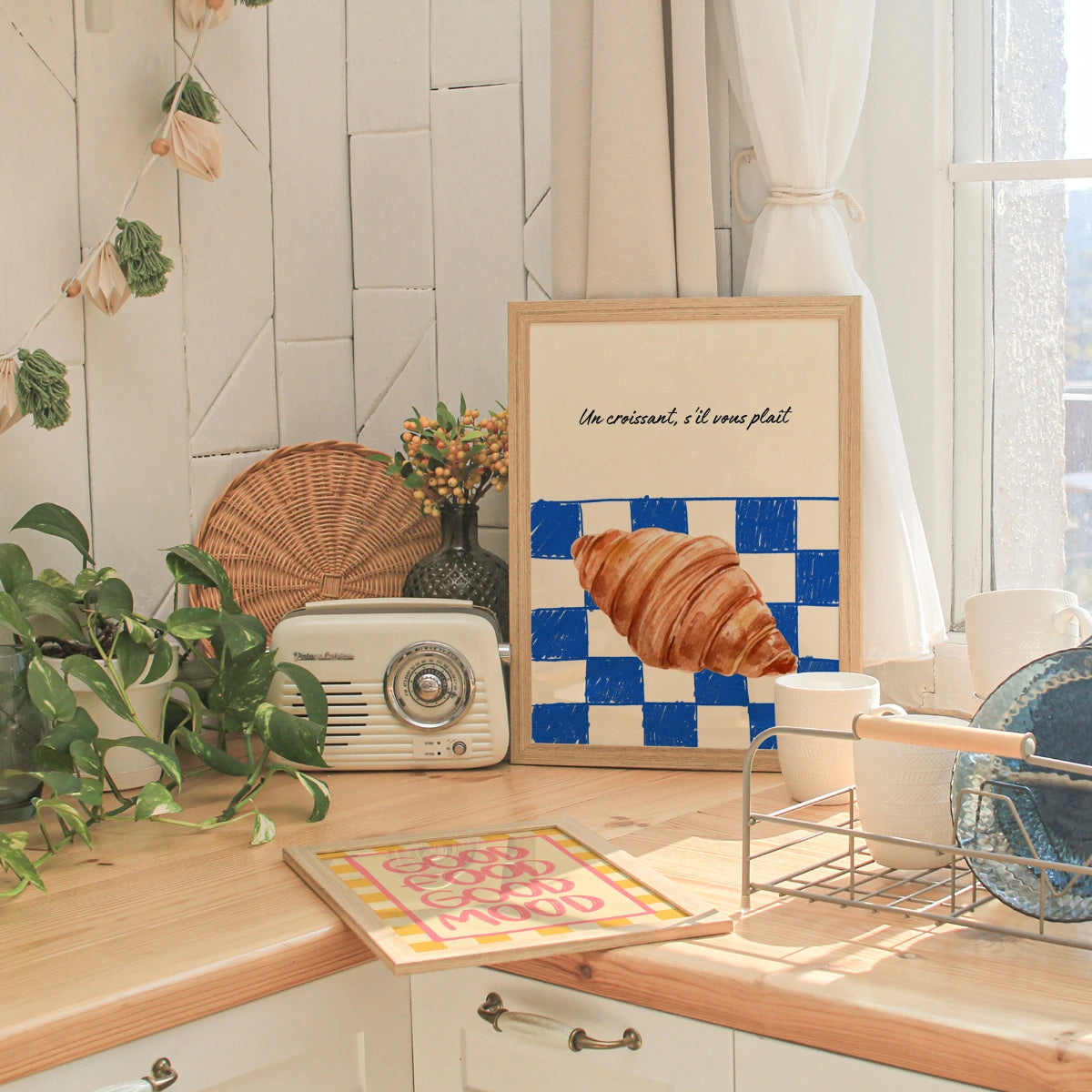 Croissant Kitchen Wall Art – French Bakery Print