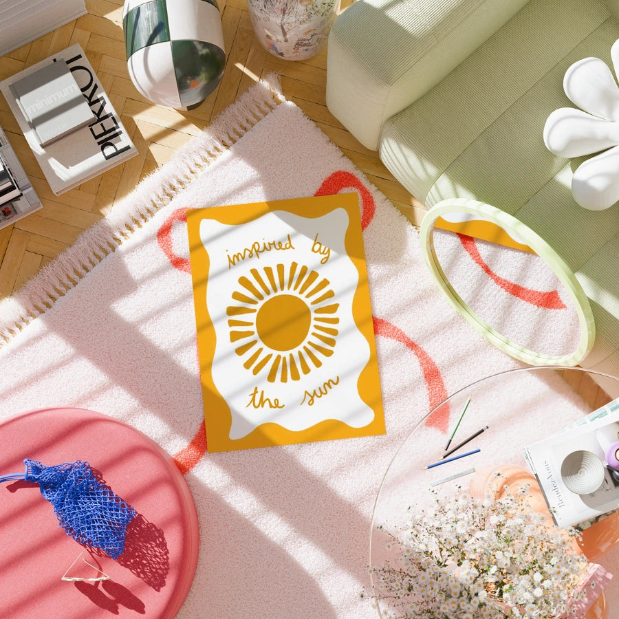 Inspired by the Sun Wall Art - Retro Summer Sunshine Print