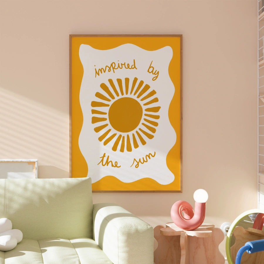 Inspired by the Sun Wall Art - Retro Summer Sunshine Print
