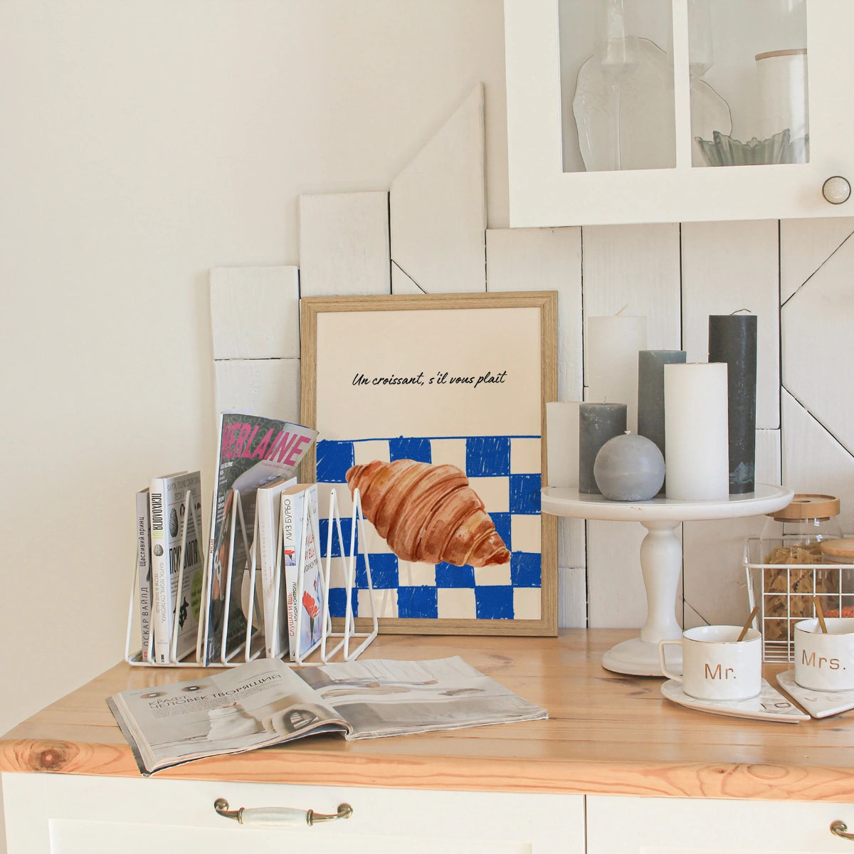 Croissant Kitchen Wall Art – French Bakery Print