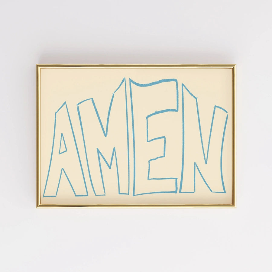 Amen Wall Art – Minimalist Christian Print