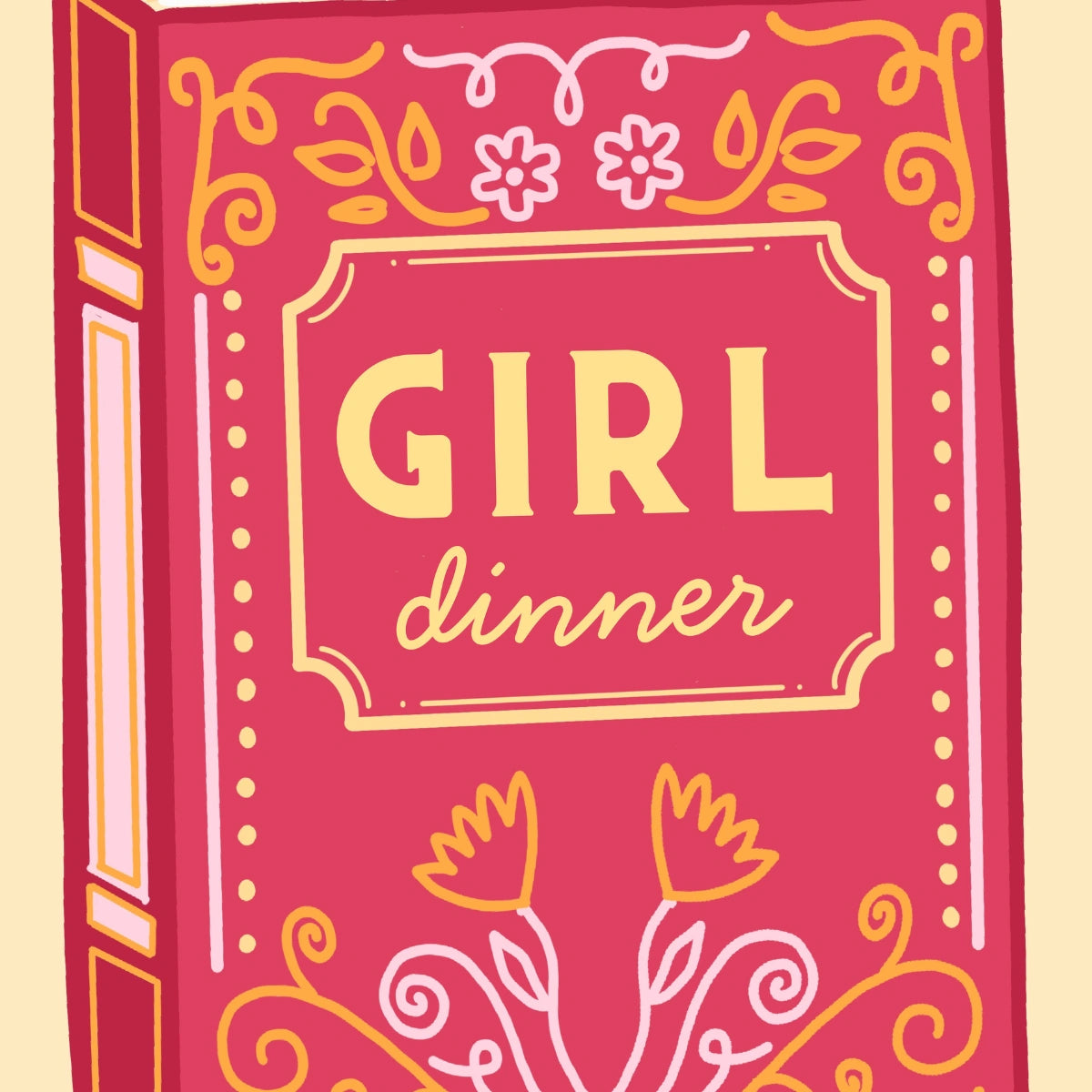 Girl Dinner Book Print – Funny Feminine Wall Art