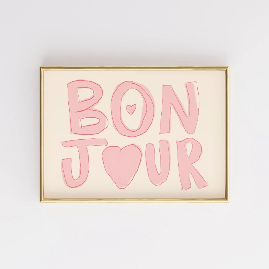 Bonjour Wall Art Print – French Word Poster