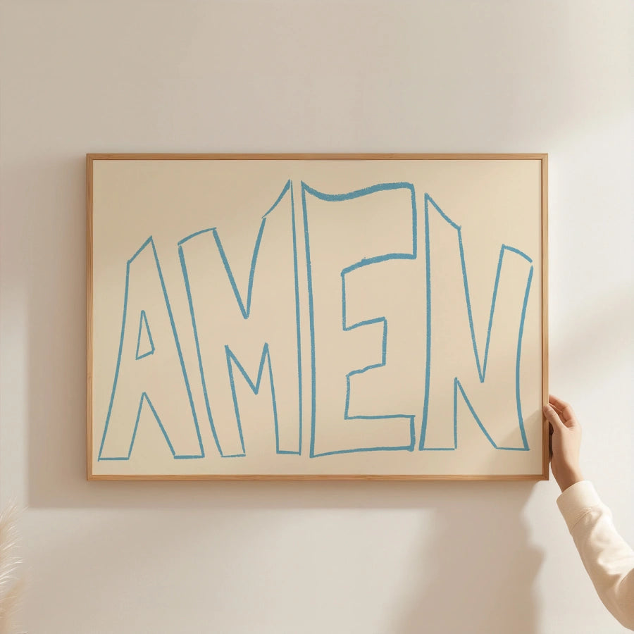 Amen Wall Art – Minimalist Christian Print