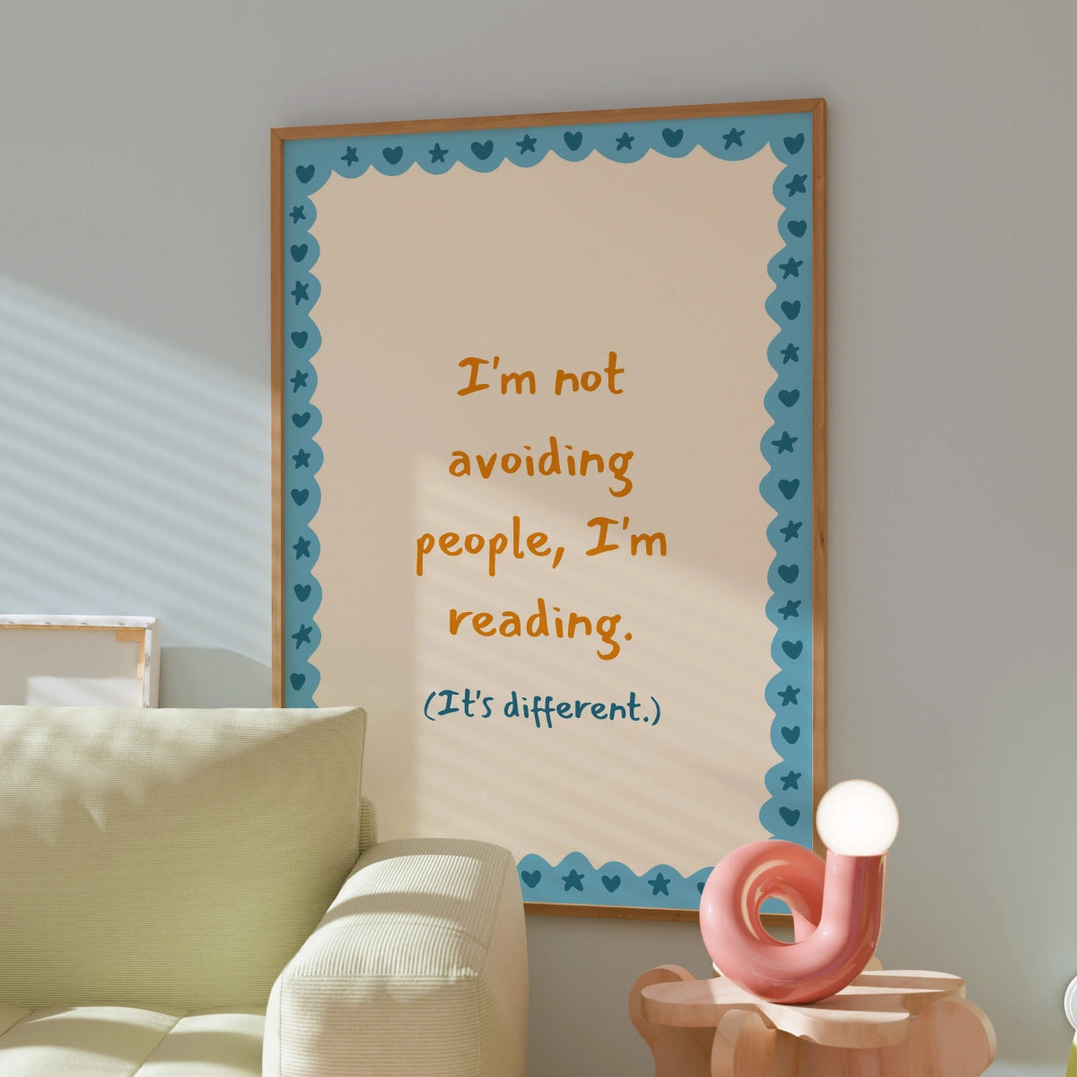 Stampa di lettura - Divertente citazione libresca da parete