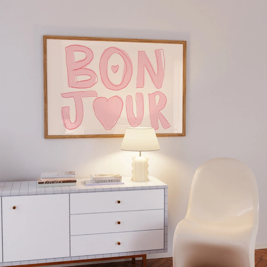 Bonjour Wandbild – Französisches Wortposter