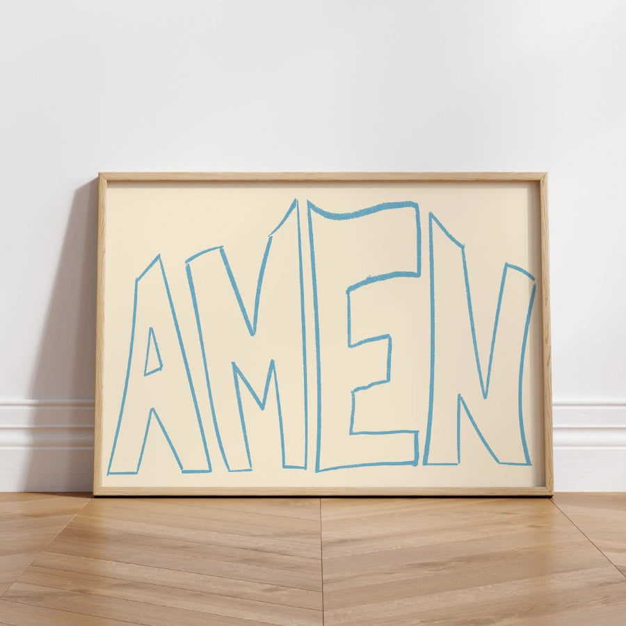 Amen Wall Art – Minimalist Christian Print