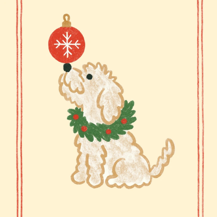 Christmas Dog Wall Art - Cute Holiday Pet Print