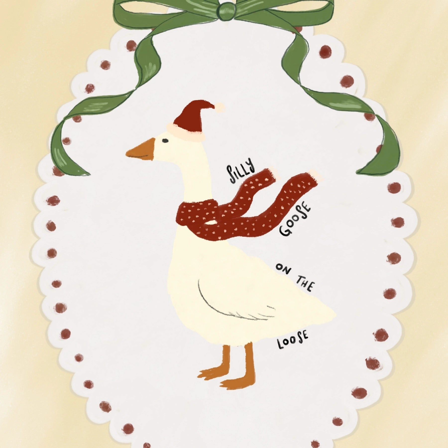 Christmas Goose Nursery Print