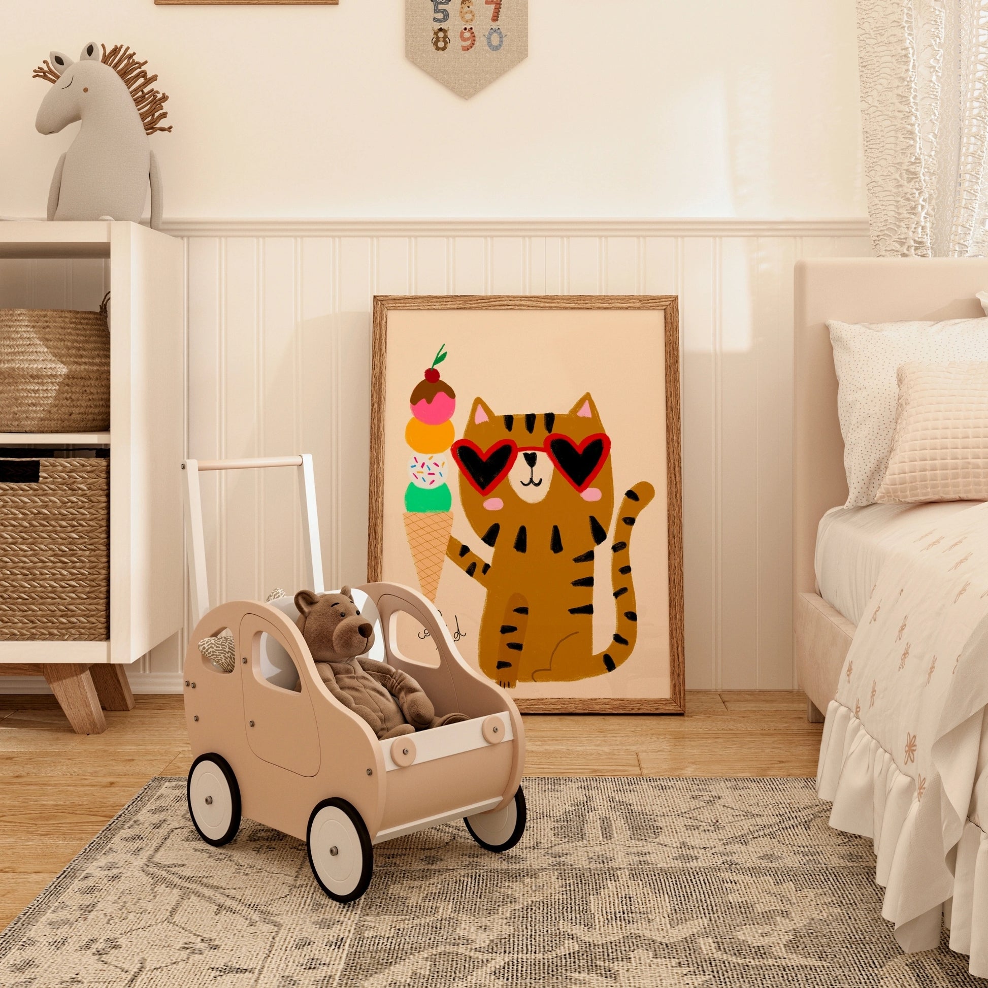 Cool Cat Wall Art – Fun Ice Cream Poster