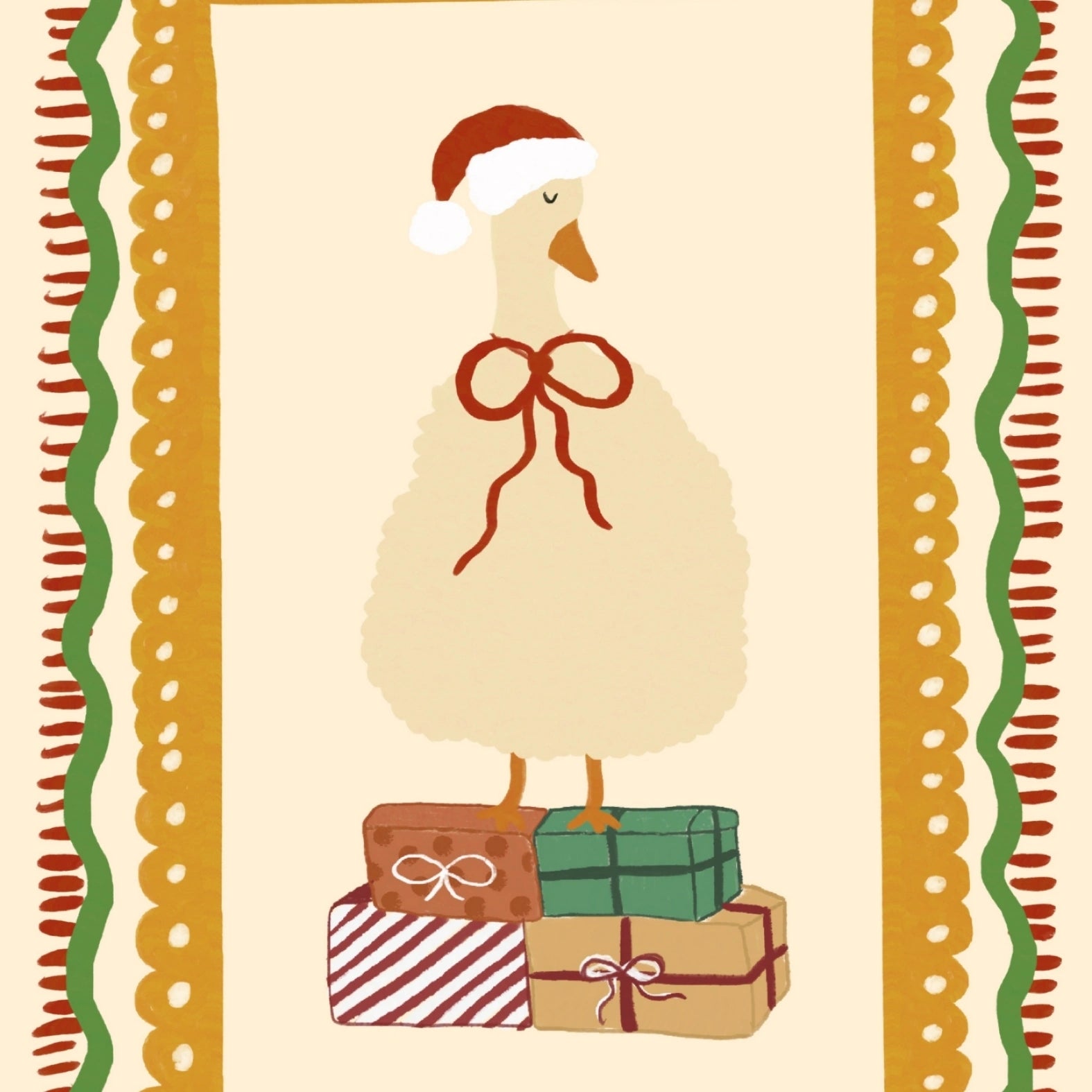 Christmas Goose Nursery Print