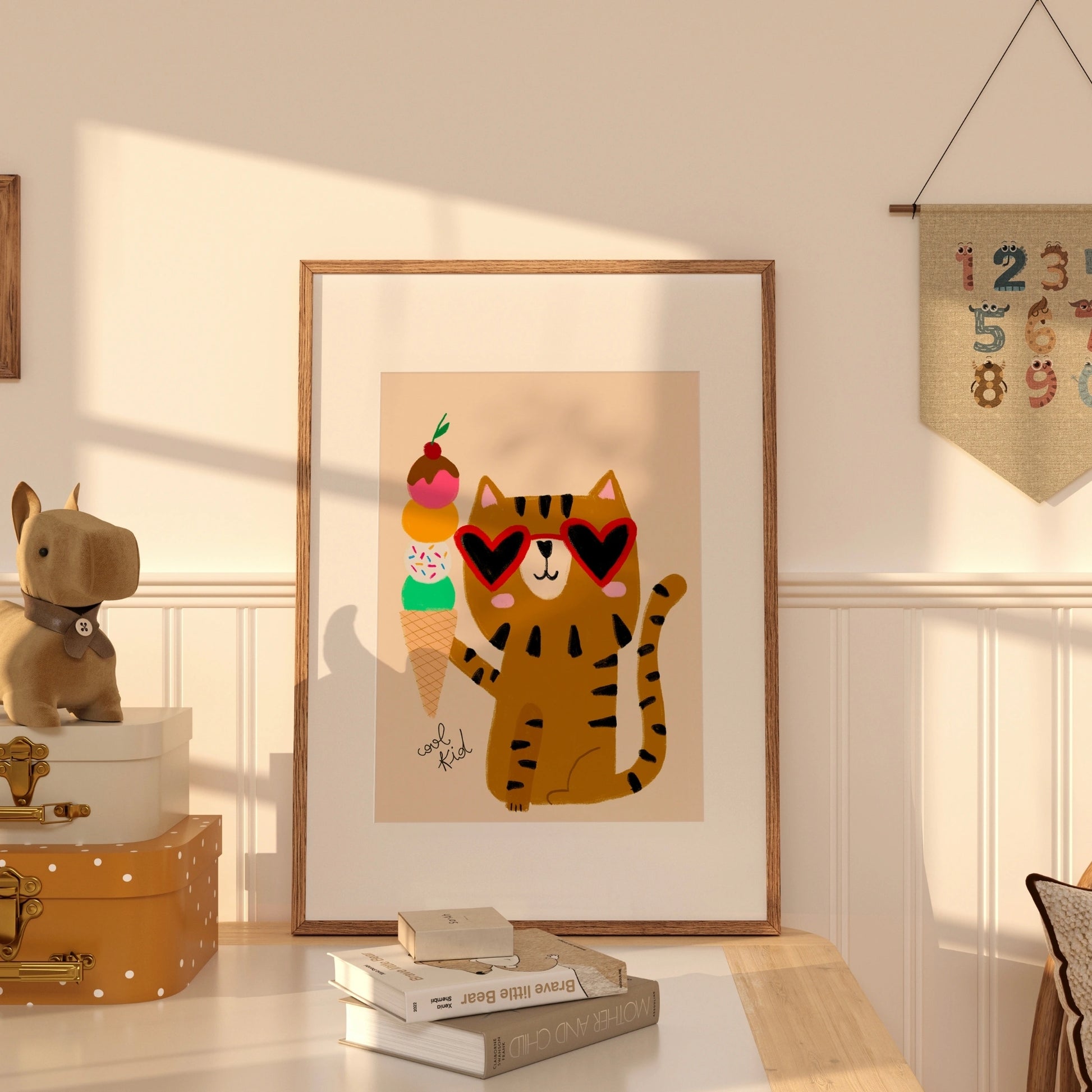 Cool Cat Wall Art – Fun Ice Cream Poster