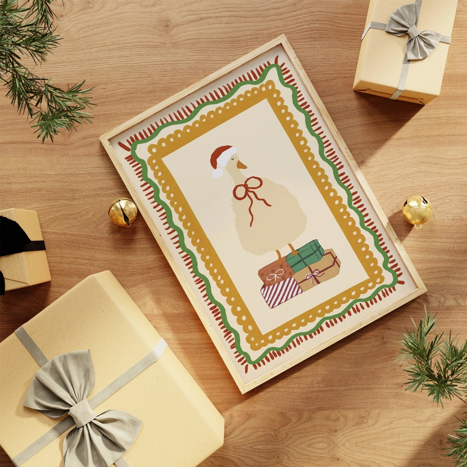 Christmas Goose Nursery Print