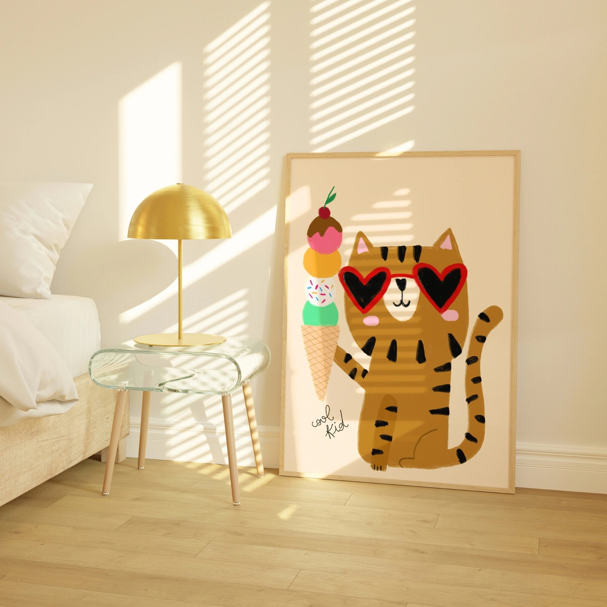 Cool Cat Wall Art – Fun Ice Cream Poster