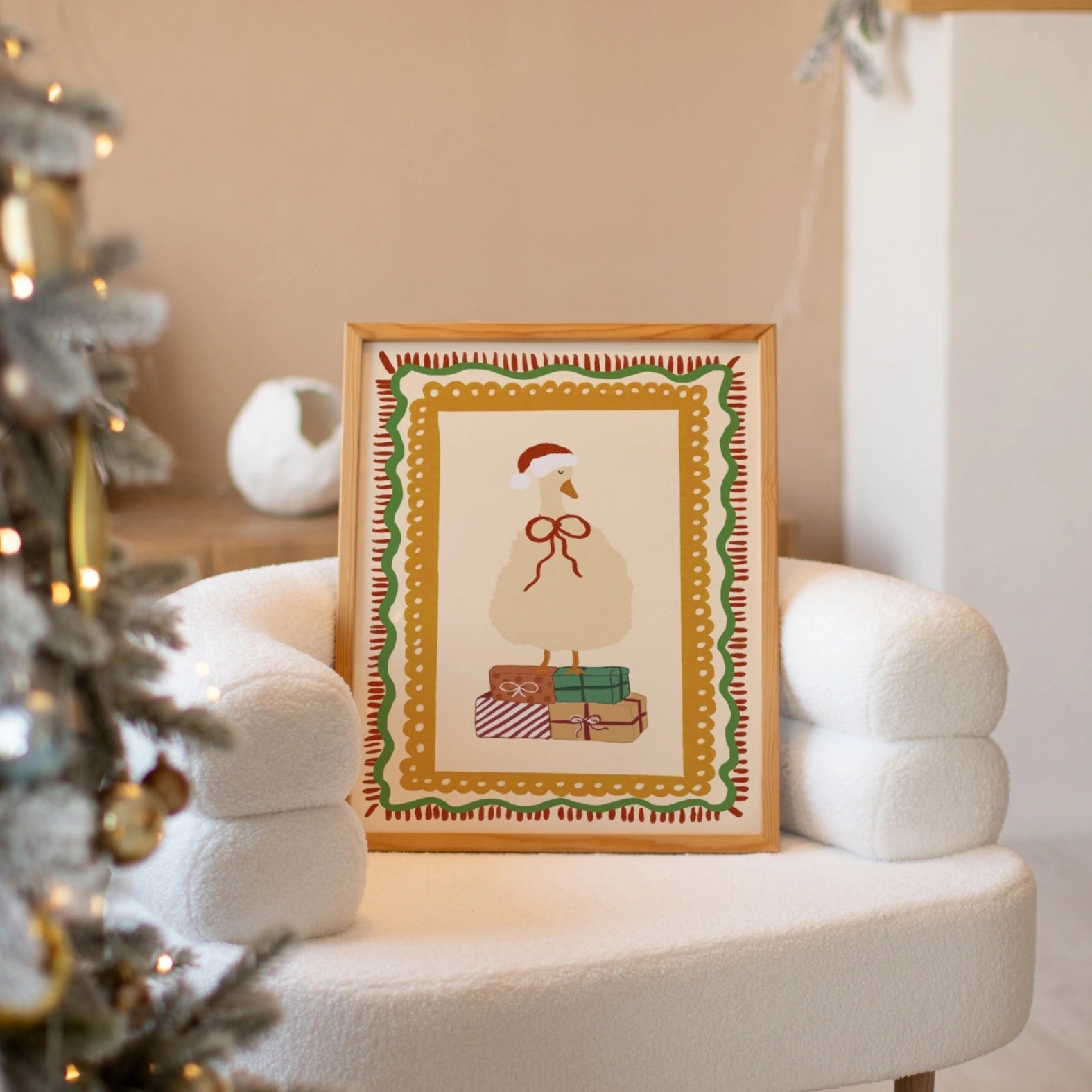 Christmas Goose Nursery Print