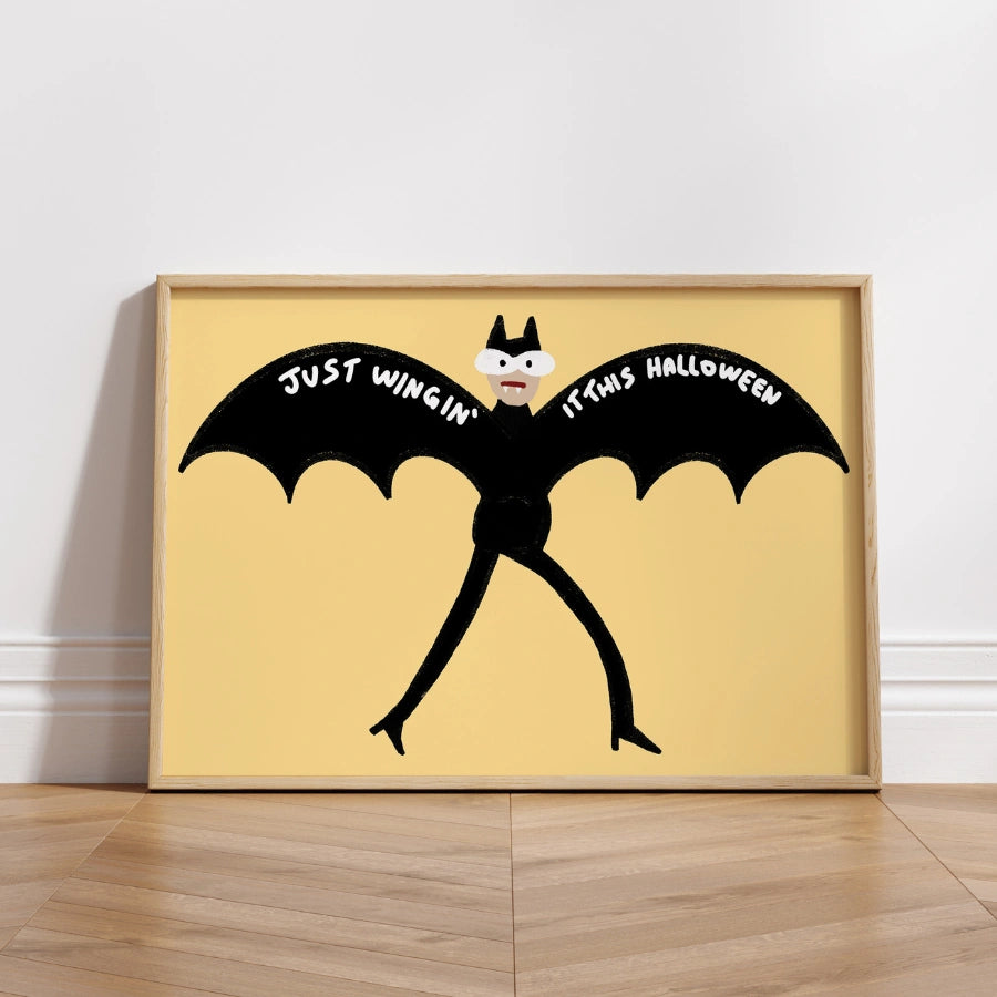 Funny Bat Halloween Printable – Just Winging It Wall Art
