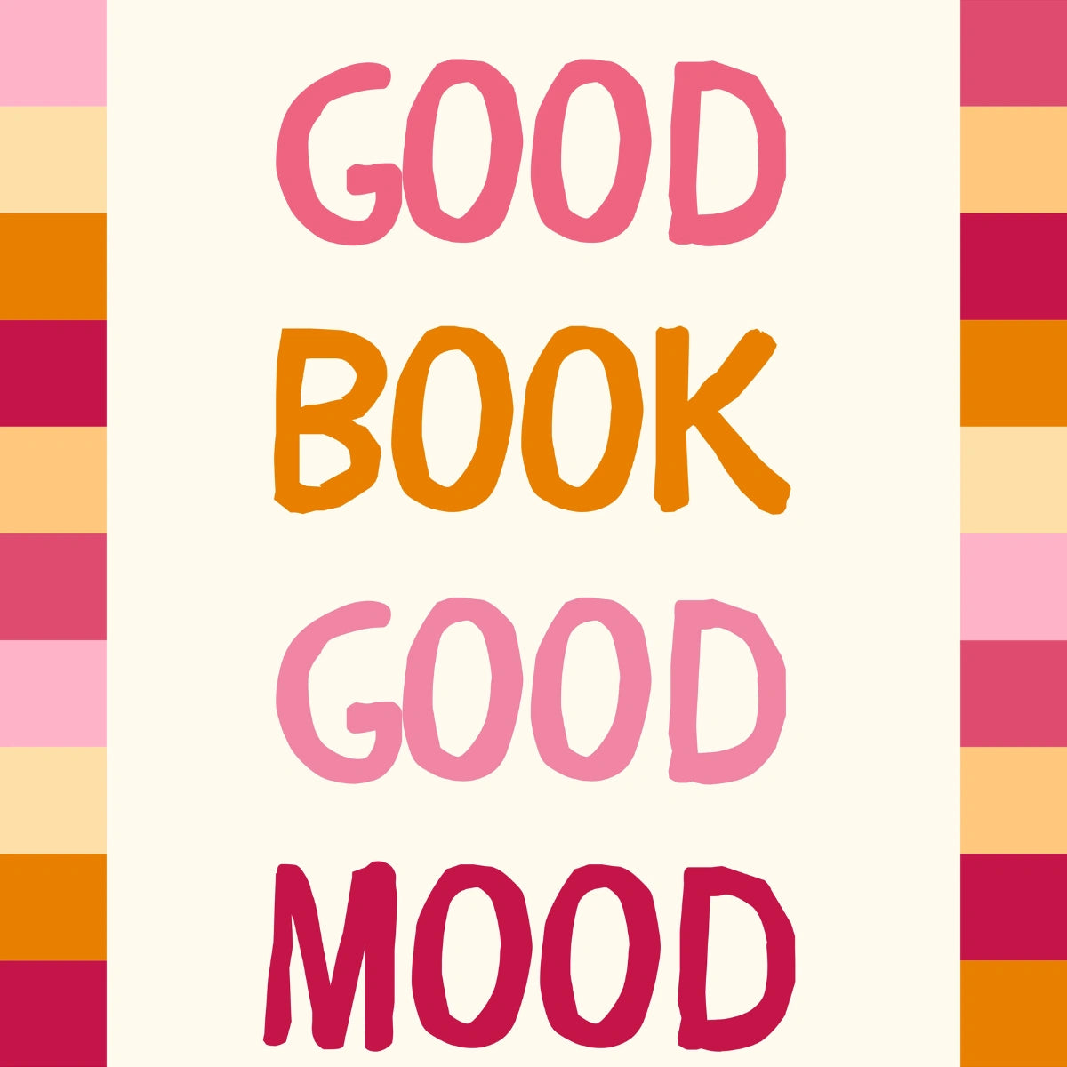 Good Book Good Mood Print – Colorful Book Lover Wall Art