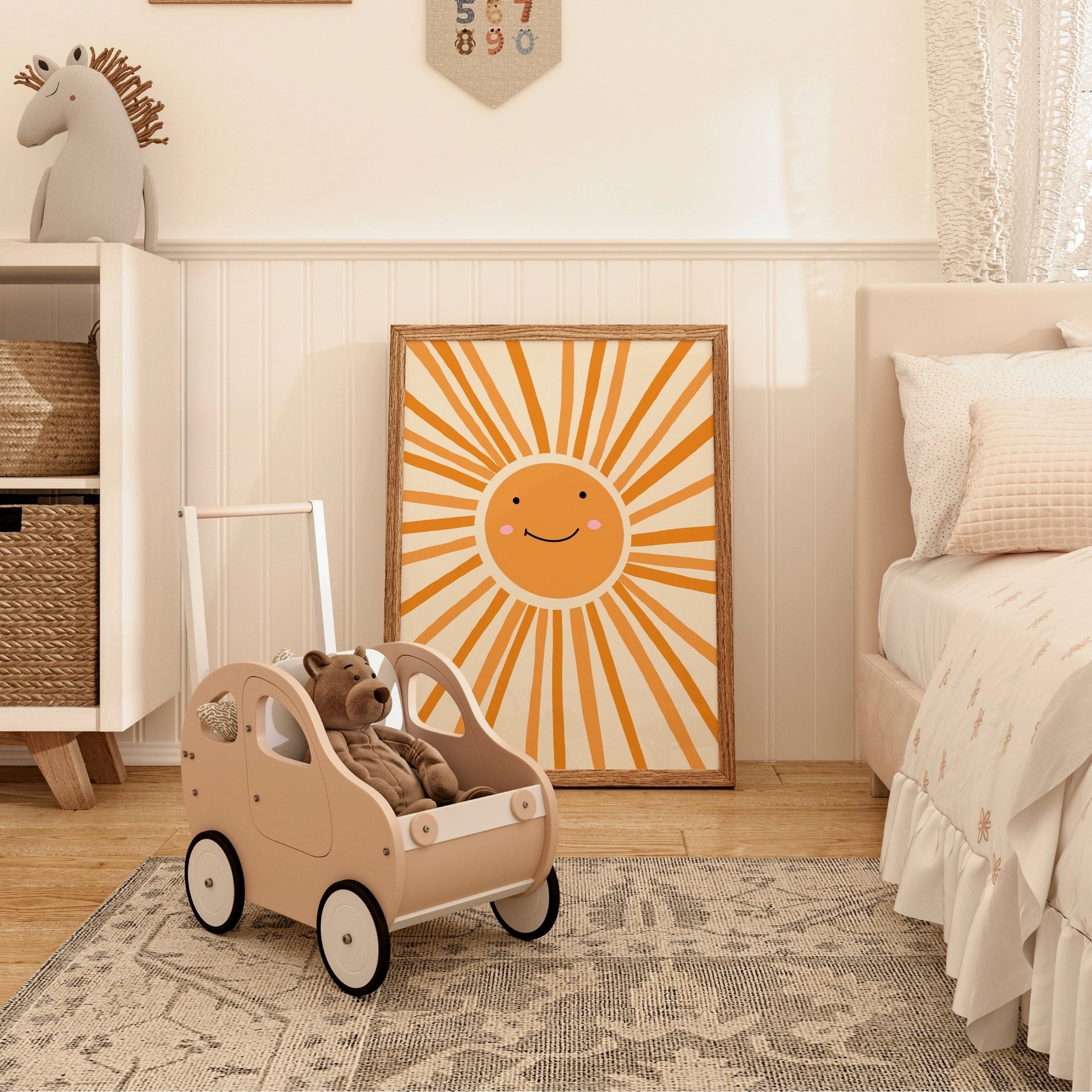 Smiling Sun Wall Art – Sunshine Nursery Poster