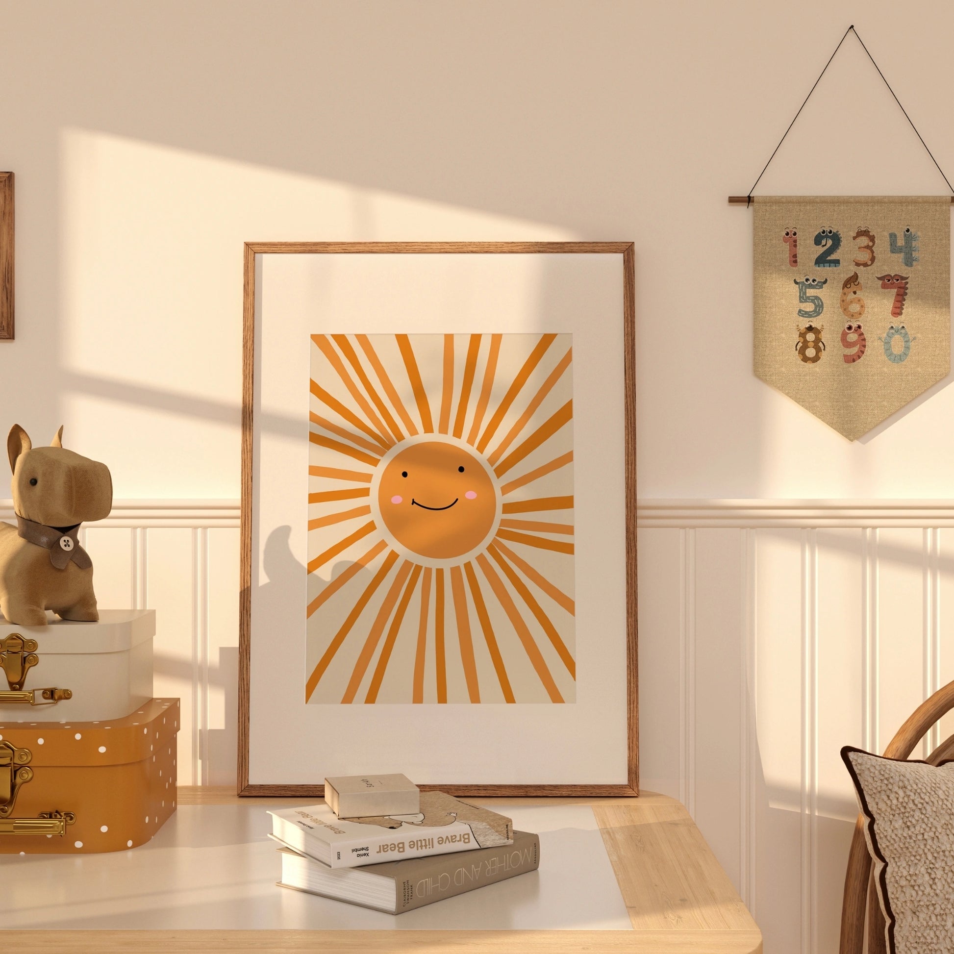 Smiling Sun Wall Art – Sunshine Nursery Poster