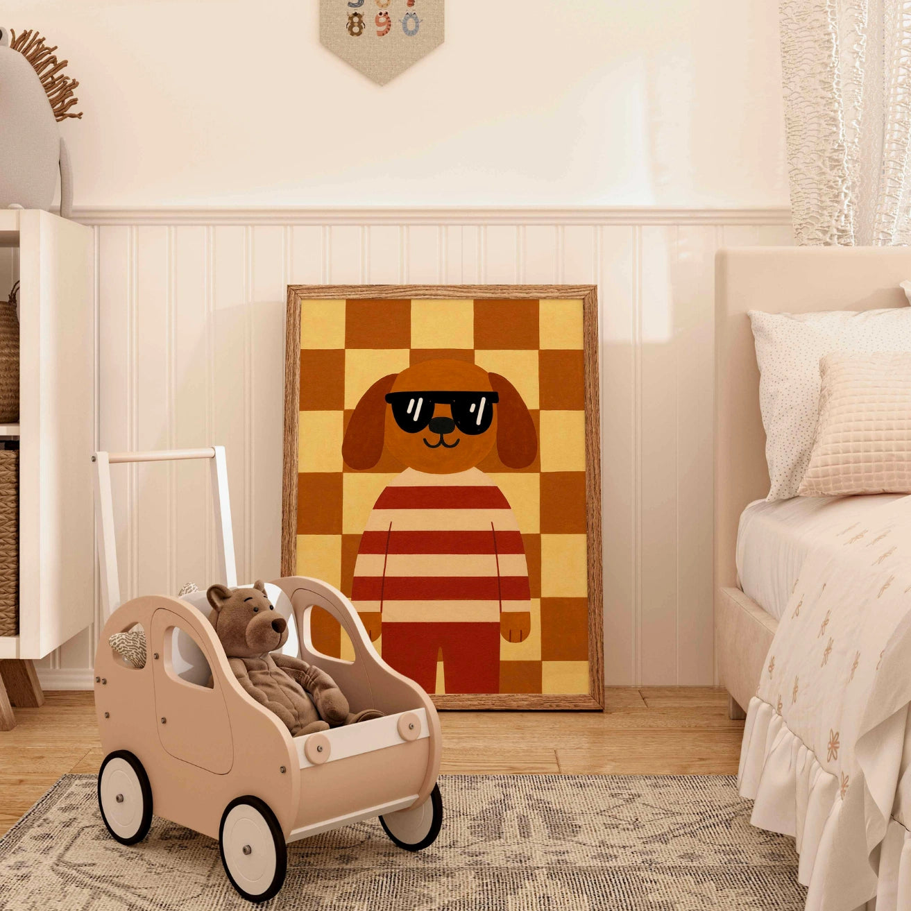 Coole Wanddeko fürs Kinderzimmer mit Hundemotiv