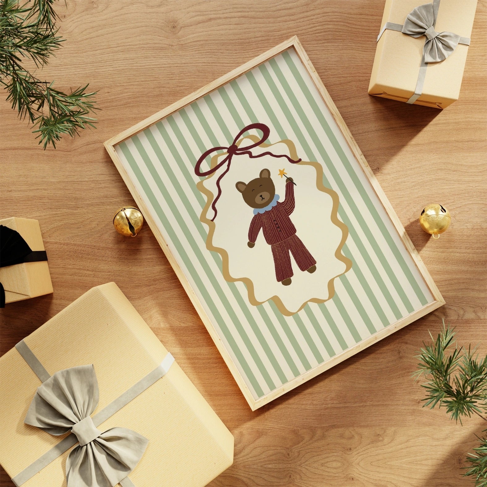 Christmas Bear Nursery Print