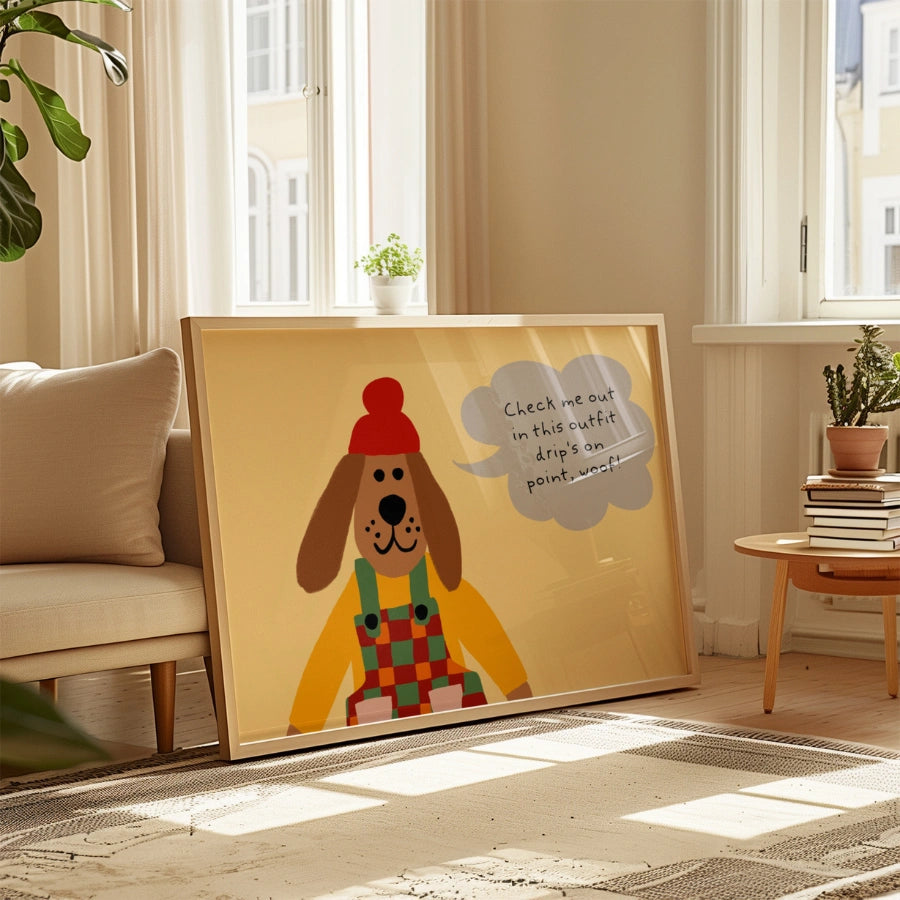 Cool Dog Nursery Print – Cute Animal Wall Art for Kids