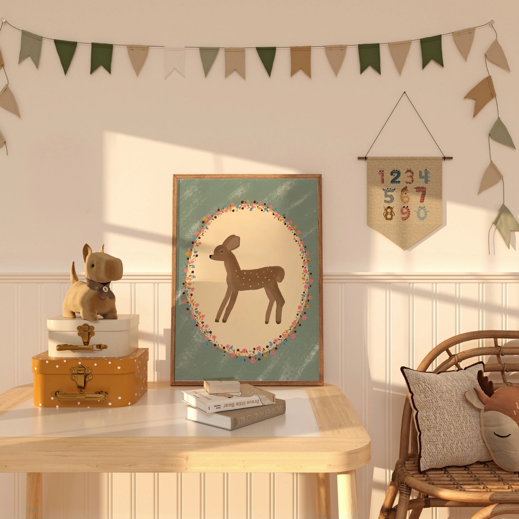 Vintage Fawn Nursery Print