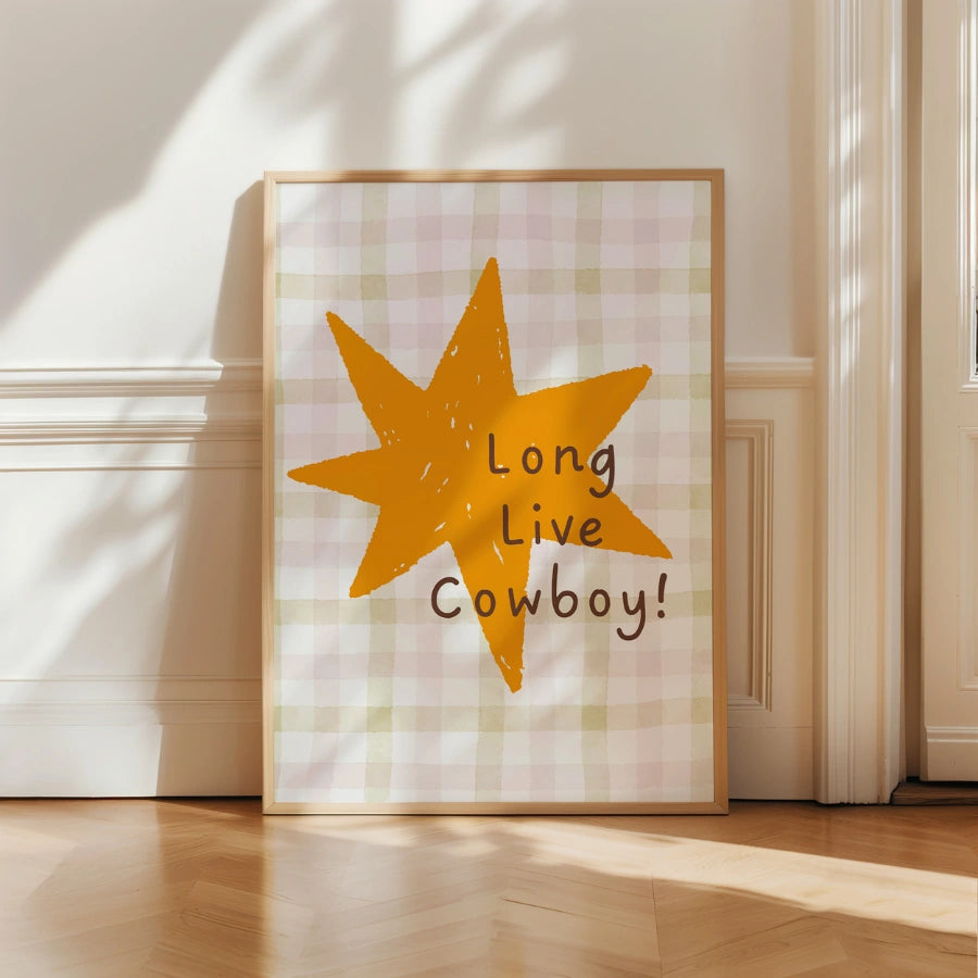 „Es lebe der Cowboy“-Kinderzimmerbild – Western-Wandkunst für Kinder