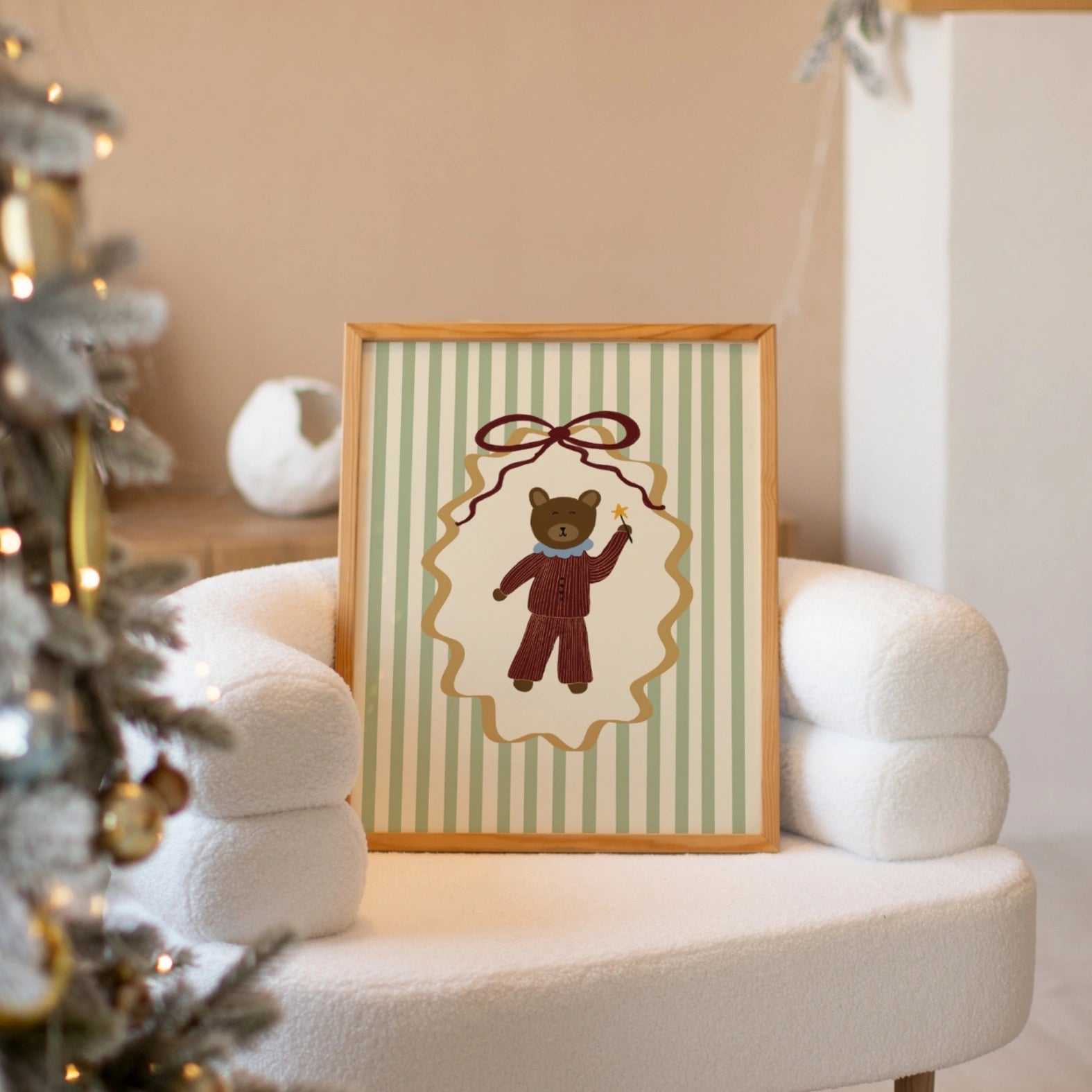 Christmas Bear Nursery Print
