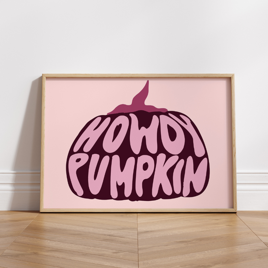 Wandbild „Howdy Pumpkin“ – Niedliche Halloween-Dekoration