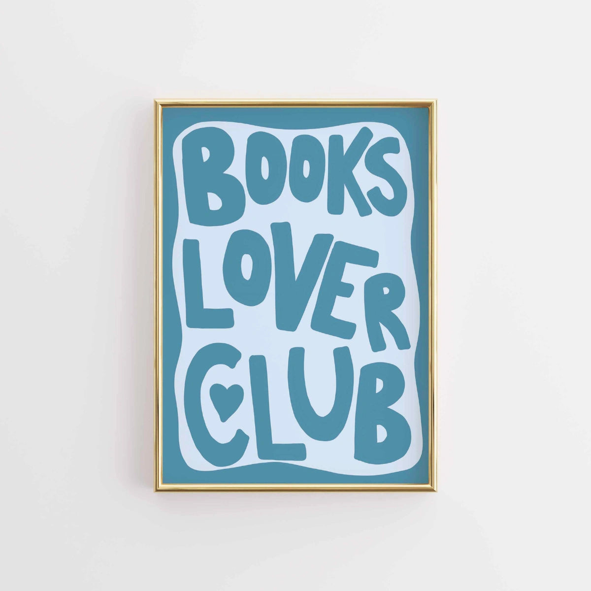 Books Lover Club Wall Art – Blue Aesthetic Print