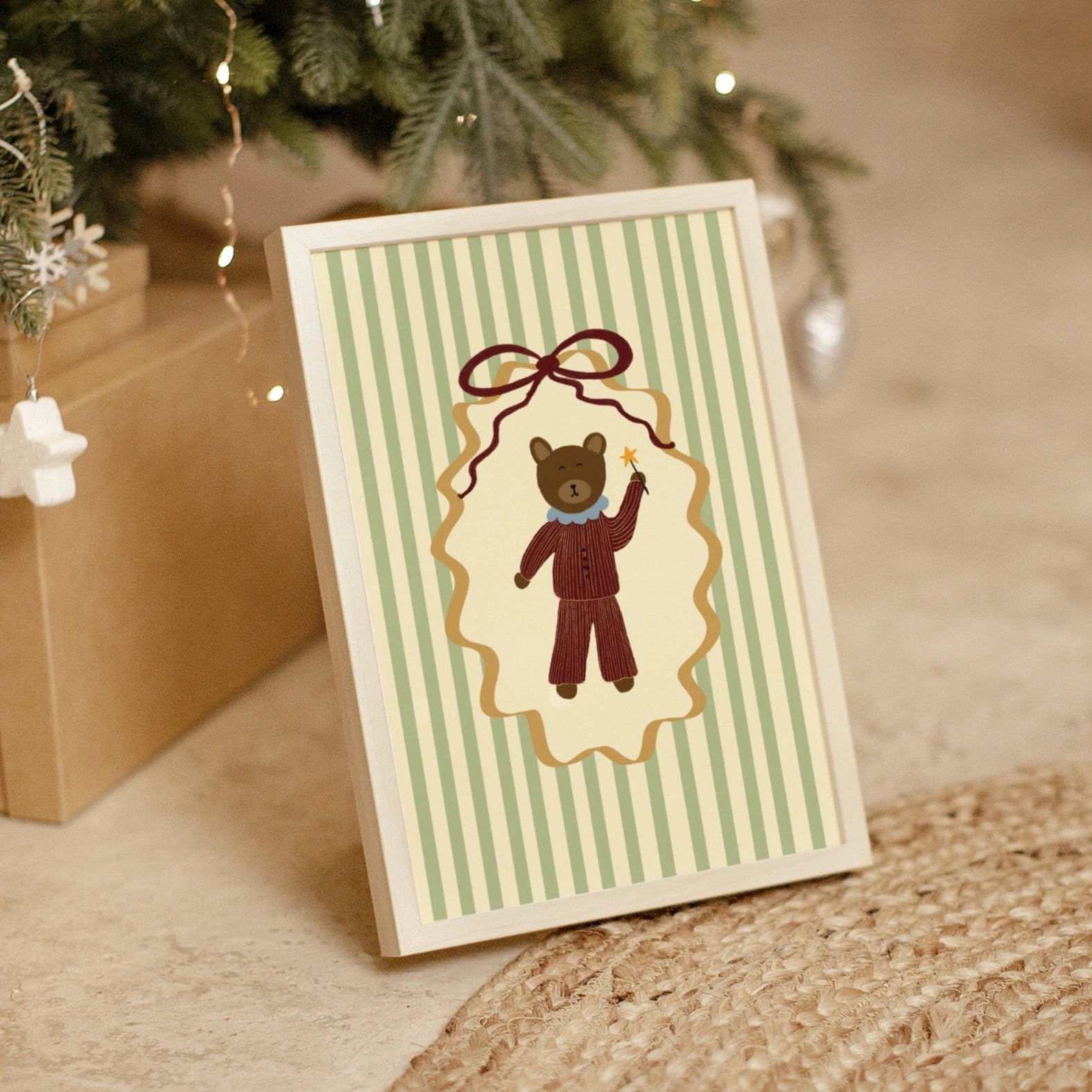 Christmas Bear Nursery Print