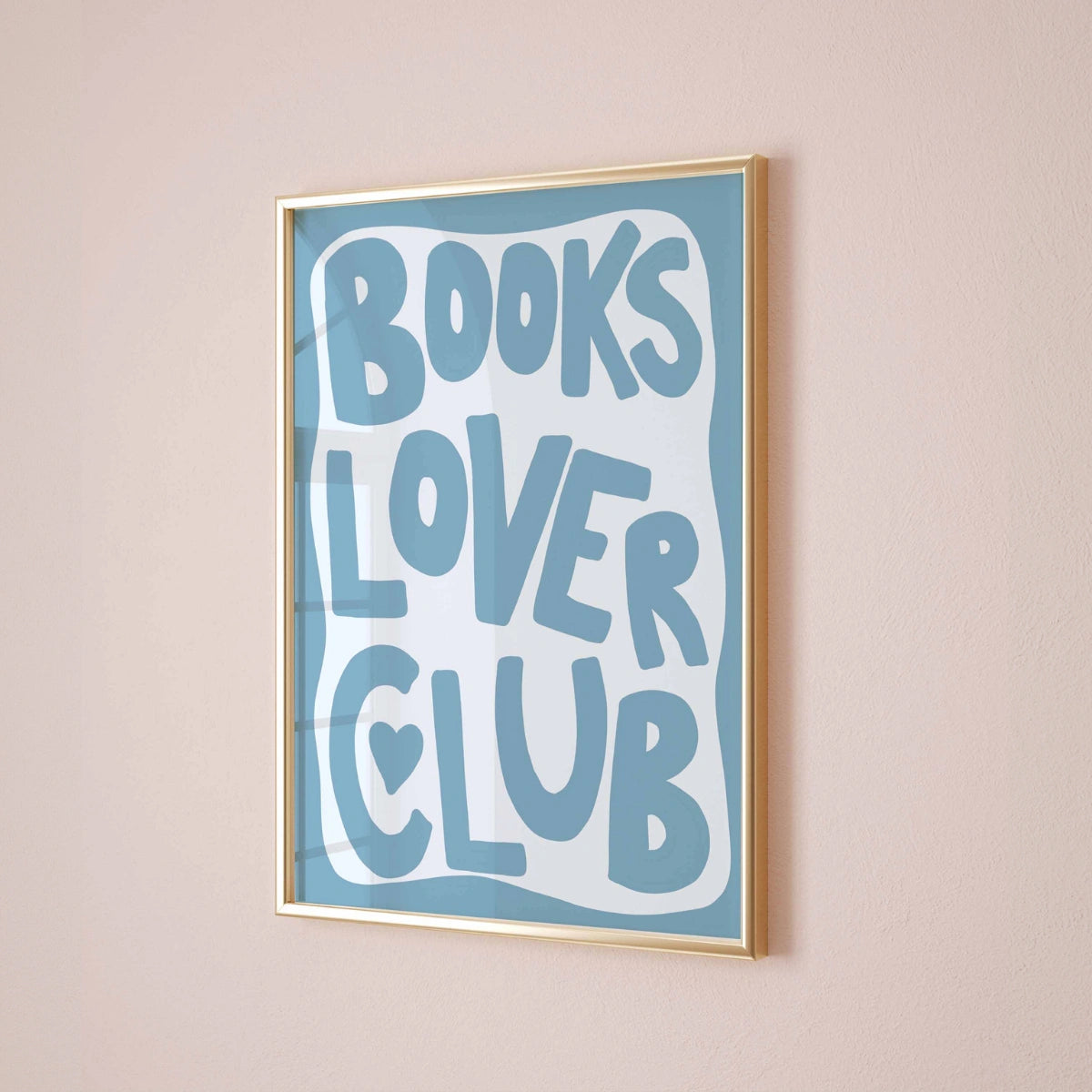 Books Lover Club Wall Art – Blue Aesthetic Print