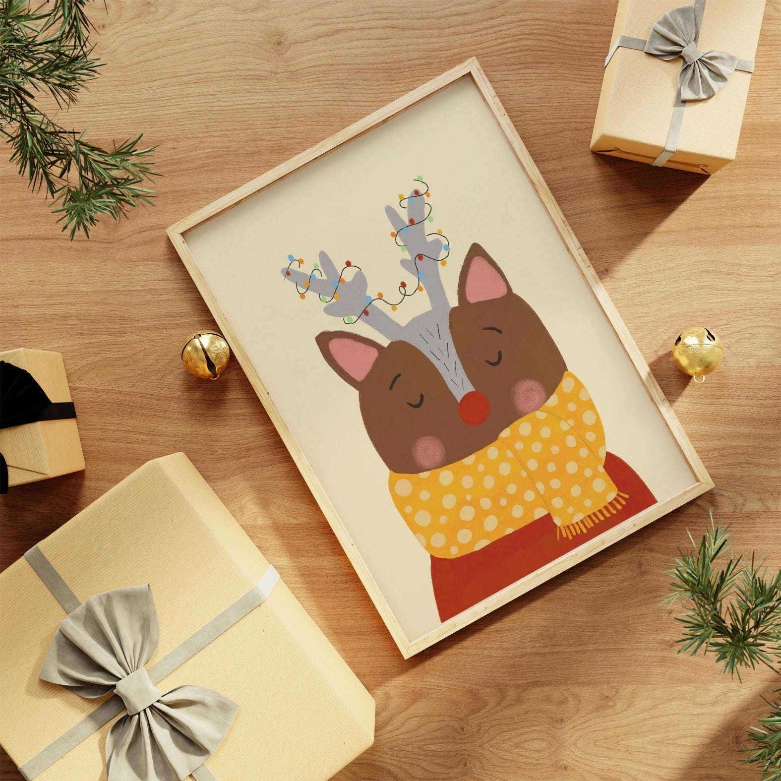 Christmas Reindeer Nursery Print