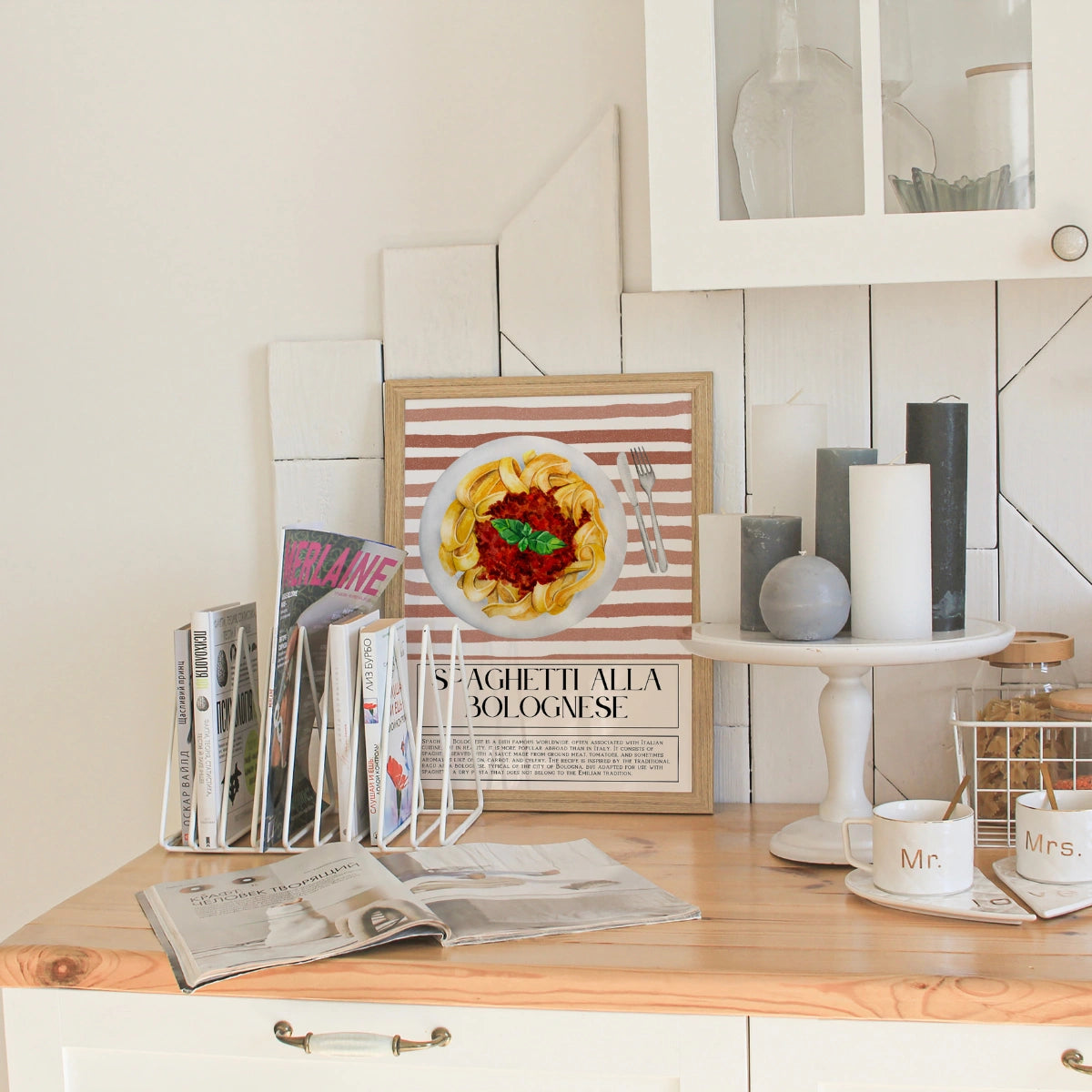 Spaghetti Kitchen Wall Art – Italian Pasta Print