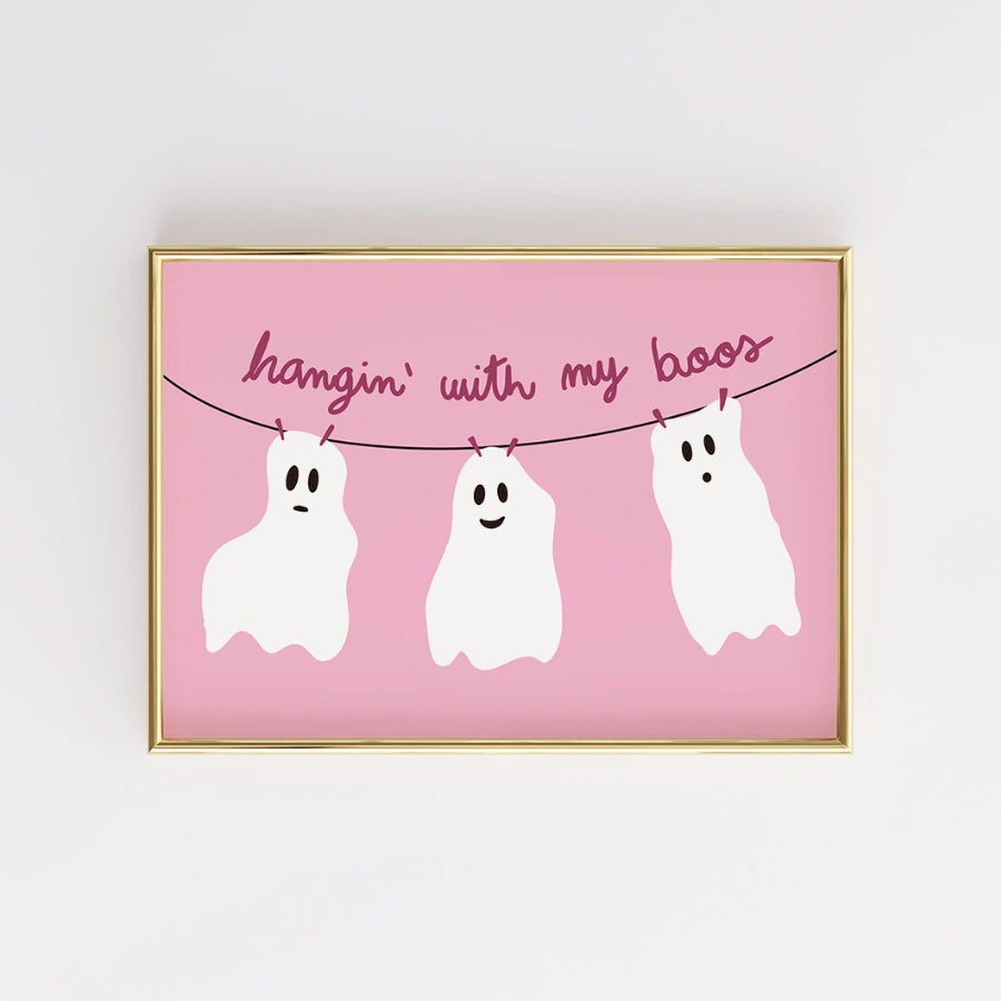 Hangin' with My Boos Wall Art – Pink Spooky Decor
