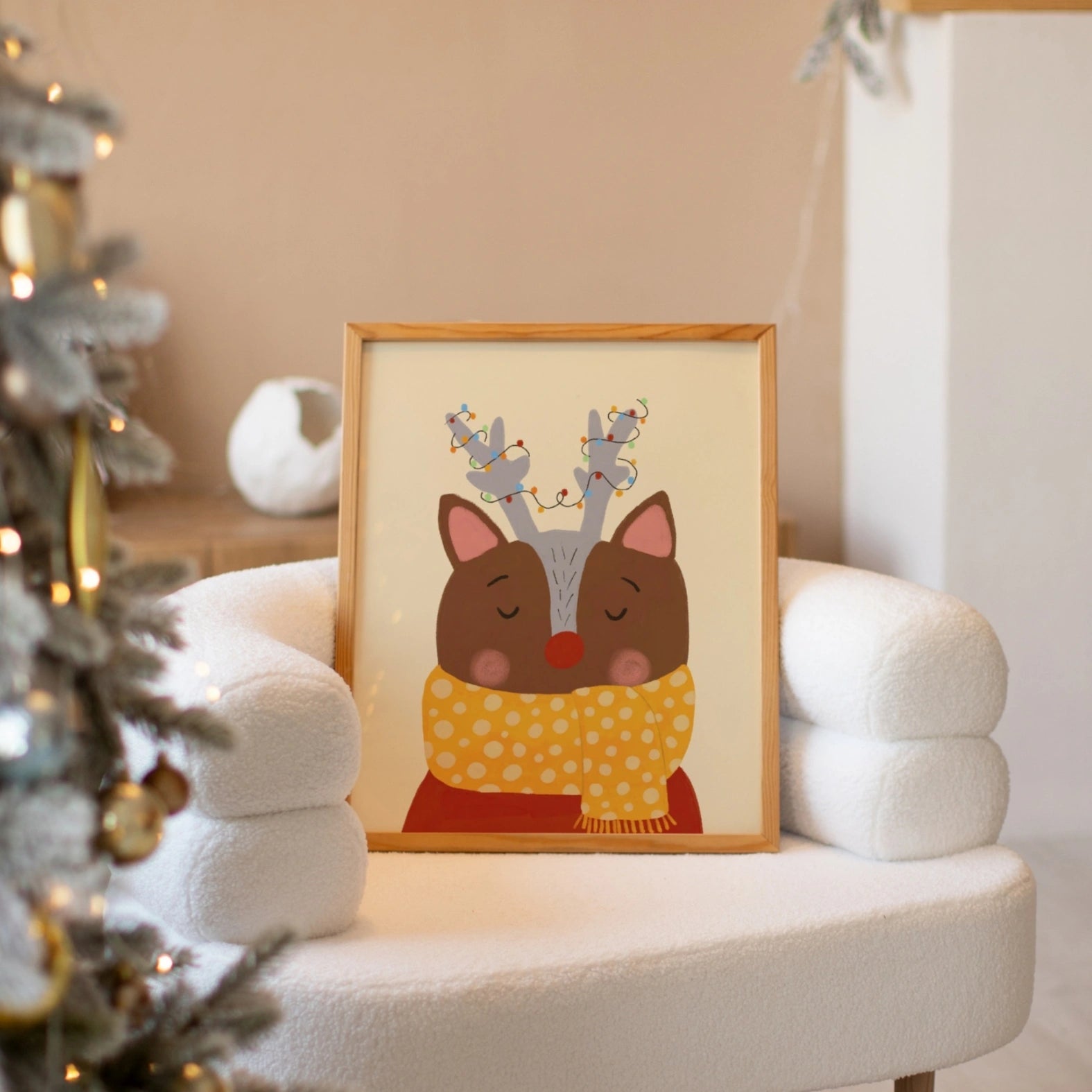 Christmas Reindeer Nursery Print