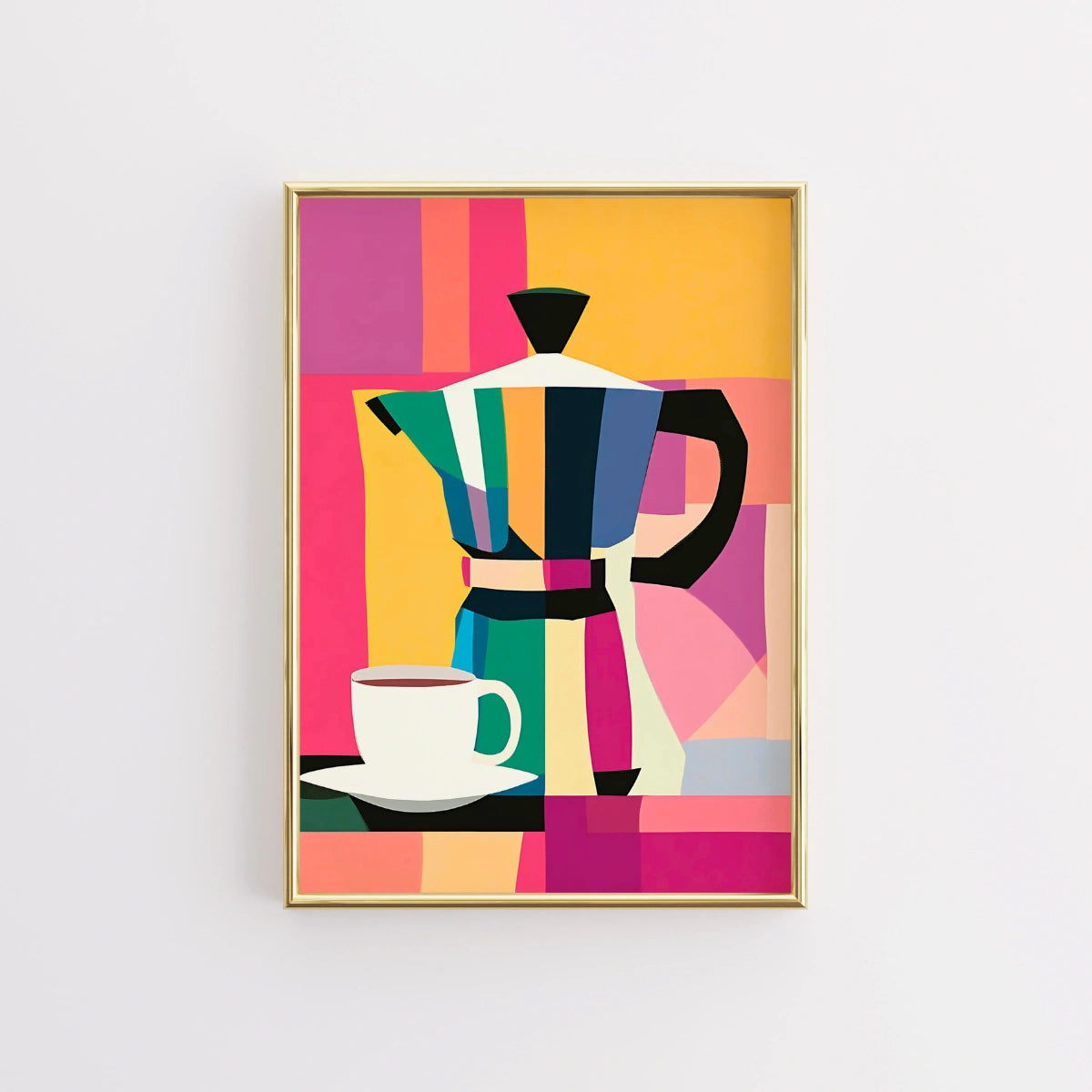 Moka Coffee Wall Art – Colorful Kitchen Print