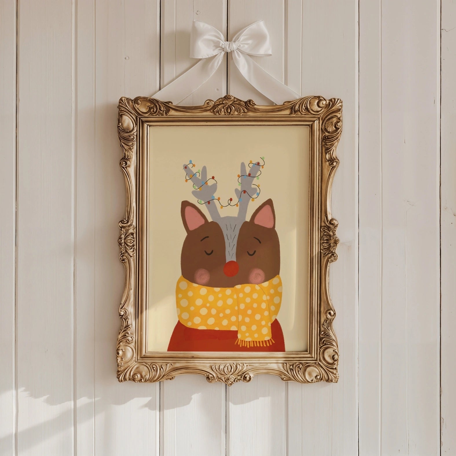 Christmas Reindeer Nursery Print